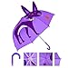 Rainbrace Kids Umbrella, Childrens Rain Umbrella Fashion Design for Boys and Girls with 3D Ears, Purple Cat