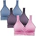 Seamless Wireless Sports Bra for Women Yoga Bras with Removable Pads Pack of 3