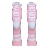 Women's 'Maid of Honor' Pink Crew Socks, Shoe Size