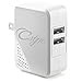 Csync SmartIN Technology 4.8A 24W Dual USB Wall Charger with Foldable Plug for Smartphones, White