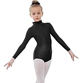 Javly Kids Girls Turtleneck Long Sleeve Leotard Gymnastics Ballet Dancewear for Child