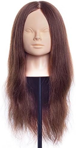 100% Human Hair Cutting Wig, Practice Wig, Salon for Braiding Exercise, Makeup Training, Hairdresser Wig, Cut Mannequin Hair Mannequin Brown Large Hair Perm Color Available