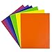 JAM PAPER Plastic 2 Pocket POP Folders - Durable School Folders - Assorted Primary Colors - 6/Pack