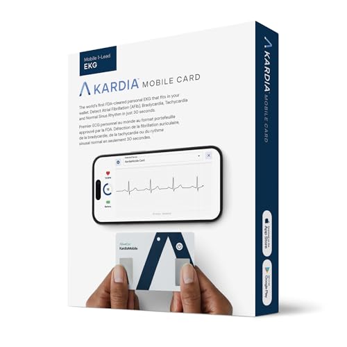 KardiaMobile Card Credit-Card sized ECG Monitor, Medical-Grade & Health Canada Licensed Personal Heart Monitor, Compatible with Most Smartphones and Tablets