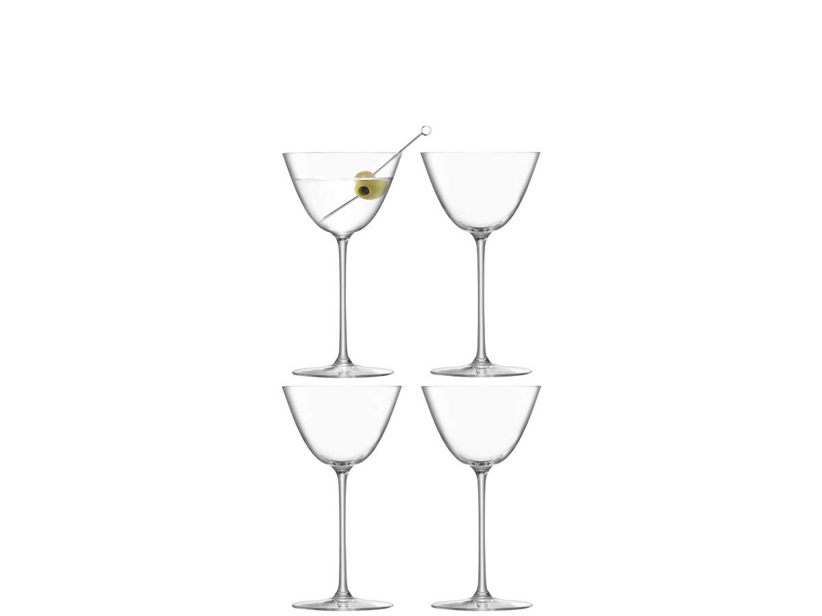 LSA International Borough Martini Glass 195 ml Clear | Set of 4 | Dishwasher Safe | BG08