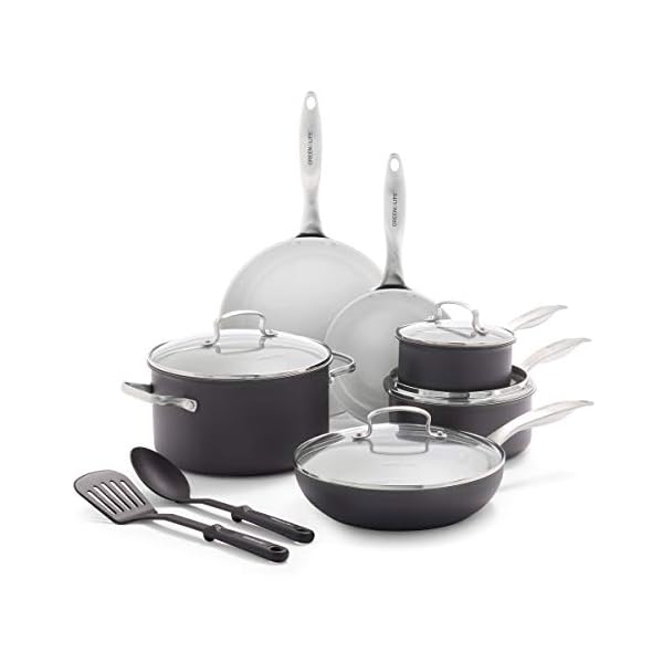 GreenLife Pro Hard Anodized Healthy Ceramic Nonstick, 12 Piece Cookware