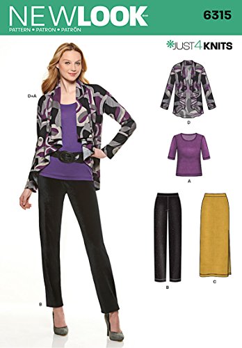 Simplicity New Look Just 4 Knits Pattern 6315 Misses Knit Jacket, Top, Skirt, and Pants Sizes 10-12-14-16-18-20-22