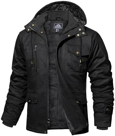 MAGCOMSEN Winter Jackets for Men Military Jacket Parka Coat Fleece