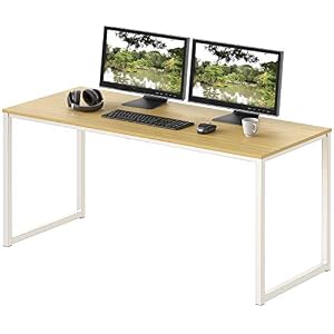 SHW Home Office 48-Inch Computer Desk, White/Oak