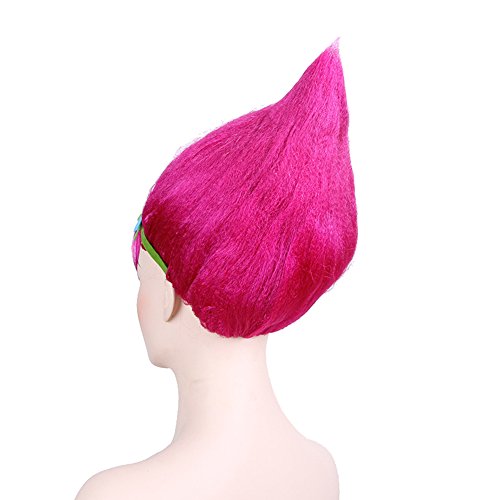 Cosplay Wigs Pink Trolls Poppy Princess Style Women Costume Hair Wig Party Head Accessories for Wig Cap (8196A) - Thumbnail 4