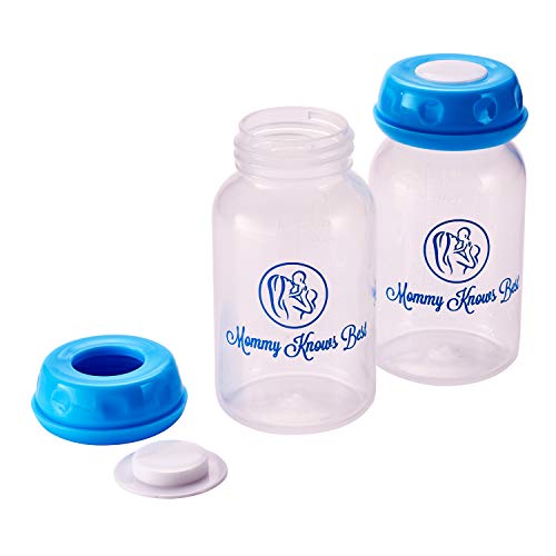 Breastmilk Storage Bottles Collection - Set of 6-5 oz/150mL Breast Milk Storage Bottle Include Cap and Disc - Nipples Not Included - Thumbnail 2