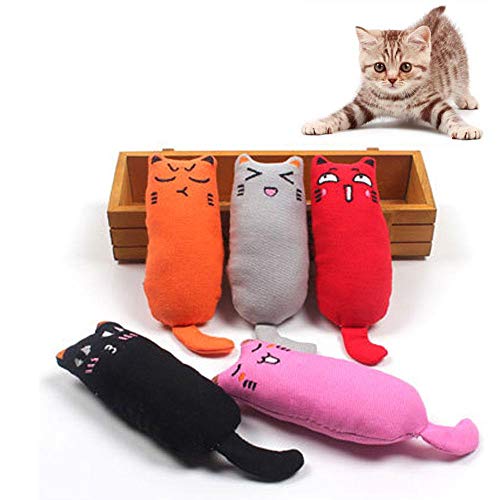 AUOKER Cat Squishy Toys, Cat Toy Suitable for Cat Small to Large Sizes Chewing Teeth Clean Pillow Scratch Pet Creative Catnip Teeth Grinding Chew Toys. Sturdy, Rich Colors - Set
