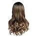 Quantum Love Wigs Ombre Wig Black Brown Blonde Middle Part Long Wavy Wig Heat Resistant Synthetic Daily Party Wig for Women
