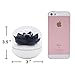 MelonBoat Lotus Cotton Swab Dispenser, Qtip Holder, Small Q-Tips Toothpicks Storage Organizer, Black