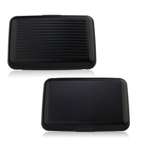 Gorgeous Business Card Holders,FuzzyGreen Business Card Holders Stylish Black Portable Aluminum Wallet Business Cards Holder Credit Card Cardcase Name Card Case