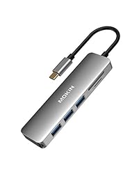 USB C a Gigabit Ethernet USB A 3.0 Adaptador Hub para USB C Type C Thunderbolt 3 MacBook MacBook Pro, Dell XPS 13, HP Spectre x2 y más (Aluminio plateado) ...