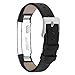 Eazior Bands for Fitbit Alta / Alta HR, Adjustable Comfortable Alta Accessories Leather Wristband (Black)
