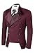Coofandy Men's Casual Double-breasted Jacket Slim Fit Blazer (Medium, Dark Red（FBA）)