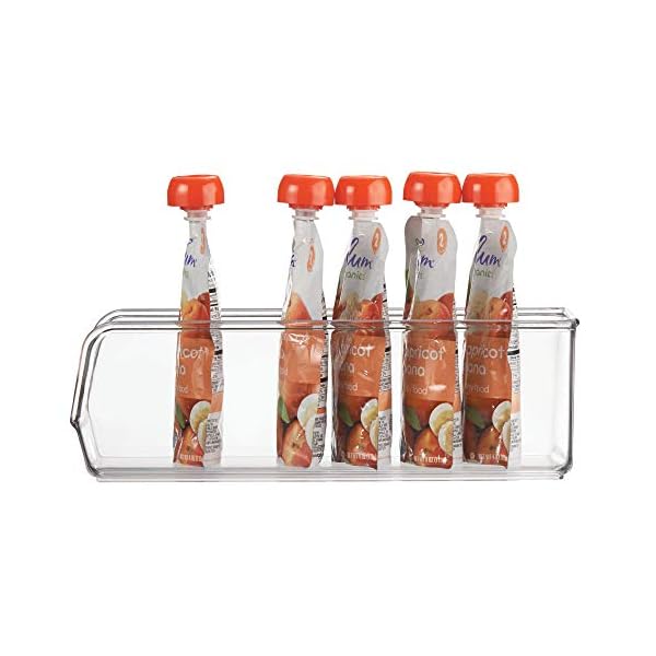 iDesign-56830-Cupboard-Storage-Box-Small-and-Slim-Plastic-Kitchen-Organiser-for-Fridge-and-Pantry-Fridge-Storage-Bin-for-Food-Drinks-and-Condiments-Clear iDesign Fridge Organiser, Stackable Storage Container , Small BPA-free Clear Drawer Organizer for Kitchen, Fridge and…