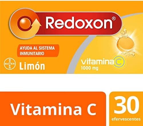 Vitamina C 1000 mg - Ajuda o Sistema Imunitário e a Defesa - Promove a Absorção de Ferro - Efeito Antioxidante - 1 mês de fornecimento - Sabor a limão - Sem glúten
