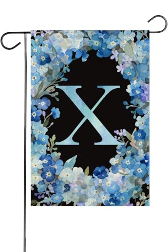 KEEPAEON Monogram Letter X Garden Flag Summer Forget-Me-Not… at Amazon