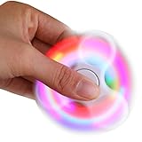Iusun LED Light Fidget Hand Spinner Torqbar Finger Toy EDC Focus Gyro Fast Shipping Gift (White)