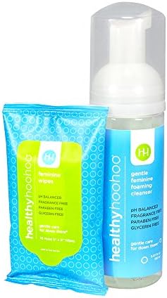 healthy hoohoo All Natural Gentle Paraben and Fragrance Free Foaming Cleanser (5.0 OZ) and Travel Pack of Wipes (10 Wipes) Combo Pack …