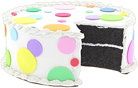 Just Dough It 10" Replica Chocolate Cake with Polka Dot Vanilla Frosting and Slice Removed (W335A-1)