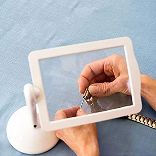 3X Magnifier Bright LED Reading Auxiliary Magnifier Rotary Multi-Function Desktop Magnifier with 360 Degree Rotation Screen