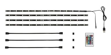 Briloner Leuchten - LED TV Beleuchtung, LED Band Dimmbar, Selbstklebend, 2m, USB-Anschluss, geeignet für 32-78 Zoll, Licht-Le