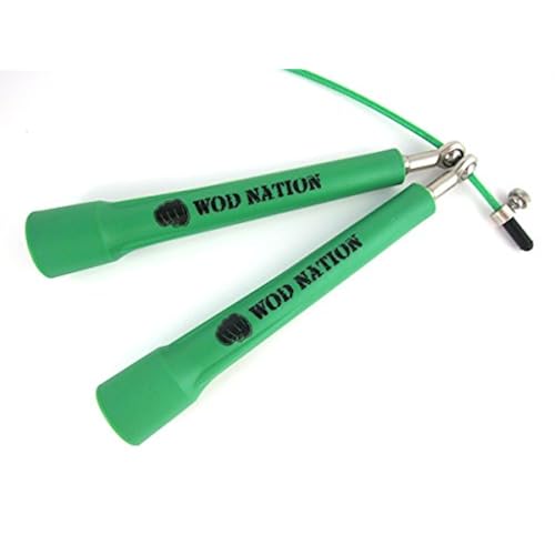 WOD Nation Speed Jump Rope - Blazing Fast Jumping Ropes - Endurance Workout for Boxing, MMA, Martial Arts or Just Staying Fit + FREE Skipping Training Included - Adjustable for Men, Women and Children Sports & Outdoors, Sports & Fitness, Exercise & Fitness, Accessories, Jump Ropes