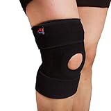 J.Market.Unisex and Adjustable Knee Brace Orthopedic Knee Support Belt with Open Patella spring Kneecap(1 Pcs) for Sports/Climbing/ bicycling/outdoor (Black)