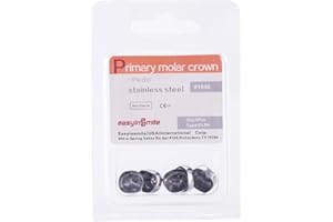 Smileheven Dental Molar Metal Crowns Stainless Steel Chewing Function Dental Primary Metal Crowns Pack of 5(ELR4)