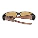 SA106 Womens Rhinestone Rectangular Polarized Fit Over Glasses Sunglasses Brown