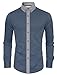 TAM WARE Mens Casual Slim Fit Contrast Lining Button Down Dress Shirts TWCS22-INDIBLUE-US M