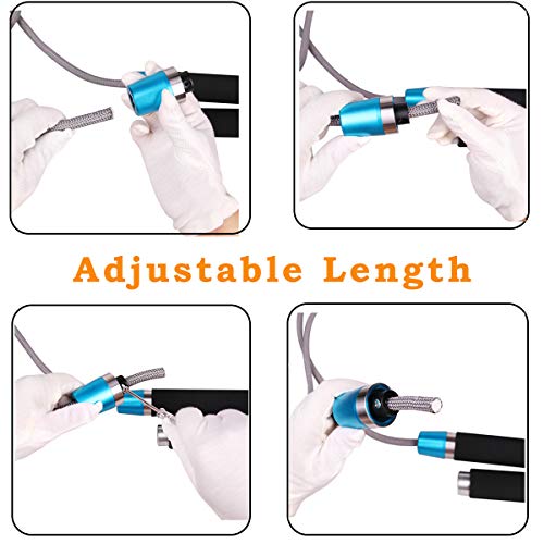 JAKAGO Professional Weighted Jump Ropes (1.41LB) Adjustable Speed Skipping Rope, Ball Bearings & Anti-Slip Handles Jump Rope for Pro Sports Boxing MMA Cardio Training fits Men Women and Kids (Blue) - Thumbnail 4