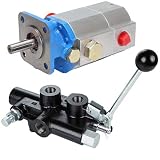 RuggedMade 11 GPM 2 Stage Hydraulic Pump, 25 GPM Auto Return Directional Control Detent Valve 1/2" Work Ports
