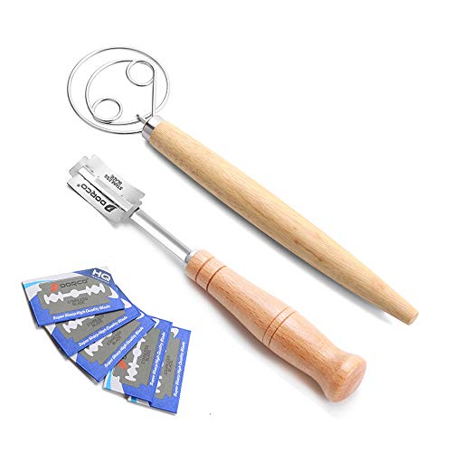 Danish Dough Whisk and Lame with 5 Garnishing Blade Knives Baking Tools