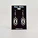 Black Cat Cameo In Silver Finish Frame Dangle Earrings with Black Bead