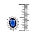 Sterling Silver Oval Created Sapphire/Tanzanite/Rainbow CZ Princess Diana/Kate Middleton Earrings
