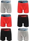 JRAMBO Mens Underwear Soft Cotton Boxer Briefs with Elastic Waistband (6-Pack)