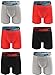 JRAMBO Men's Underwear Soft Cotton Boxer Briefs with Elastic Waistband (6-Pack)