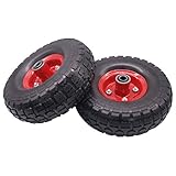 4.10/3.50-4" Flat Free Hand Truck Tire on Wheel for