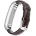 UMAXGET Compatible for Fitbit Alta & Fitbit Alta HR Leather Band, Genuine Leather Replacement Wristband for Women Men (Dark Brown)
