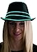NEON NIGHTLIFE Light Up Fedora, Large, Aqua