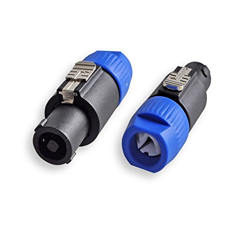 Conwork 4-Pack Neutrik Speakon Compatible Male Jack Mount Connector - Audio Speaker Jack Twist Lock 4 Pole Adapter- for NL2FC, NL4MP, NL4MPR, NL4FC, NL4FX, NLT4X, NL4 Series