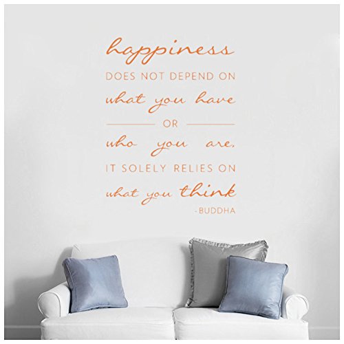 WallumsWallDecor “Happiness Does Not Depend On” Wall Quote Decal, Persimmon WallumsWallDecor “Happiness Does Not Depend On” Wall Quote Decal, Persimmon