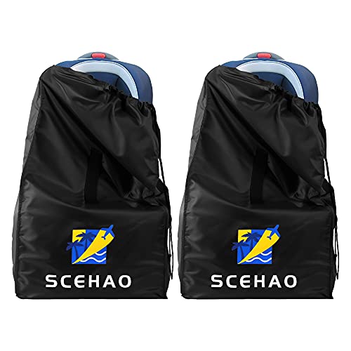 2Pack Car Seat Travel Bag for Airplane,SCEHAO Durable Car Seat Protective Bag,Suitable for