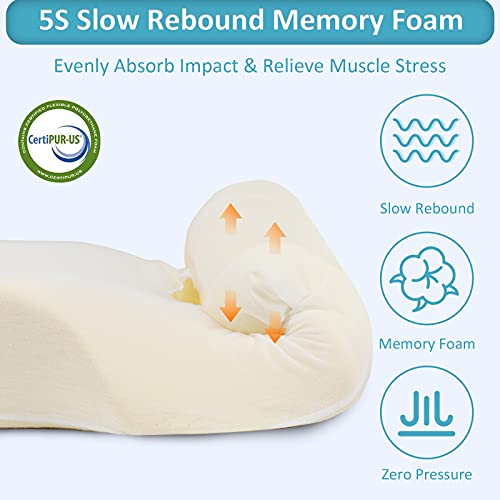 Mkicesky Memory Foam Neck Support Cervical Pillow, Side Sleeper Contour