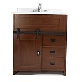 3.3FT Heavy Duty Sturdy Flat Basic Shape Design Bathroom Cabinet Mini Sliding barn Door Hardware kit (F01-100cm)